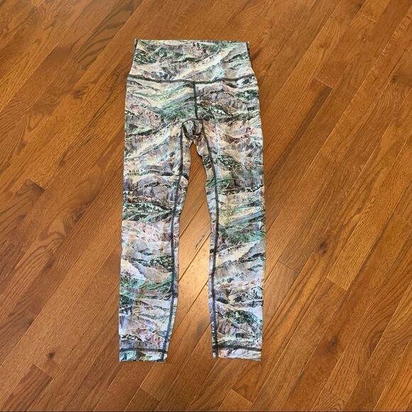 LULULEMON Wunder Under Hi Rise Tight Gray Print 6 - Picture 6 of 7